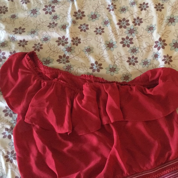 Candies Red Women’s Crop Top - One Shoulder - Picture 3 of 5